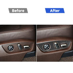 Car Carbon Fiber Seat Adjustment Panel Decorative Sticker for Audi Q7 2008-2015, Left and Right Drive Universal, Seat Adjustment