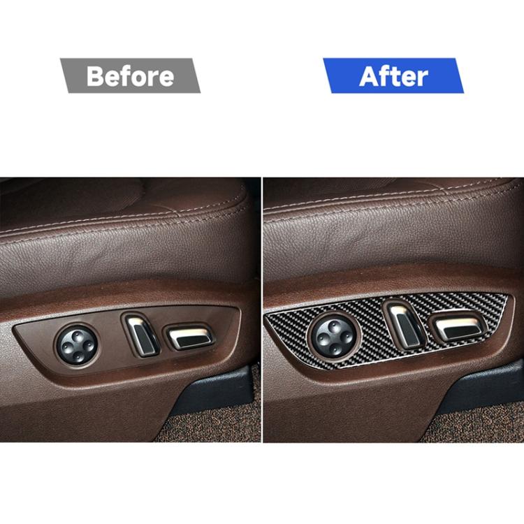Car Carbon Fiber Seat Adjustment Panel Decorative Sticker for Audi Q7 2008-2015, Left and Right Drive Universal, Seat Adjustment