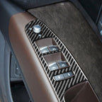 6 in 1 Car Carbon Fiber Window Glass Lifter Panel Decorative Sticker for Audi Q7 2008-2015, Right Drive, Window Glass Lifter, Right Drive