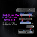 THERMALRIGHT HR-EB109 M.2 NVMe SSD Enclosure with USB to Type-C Cable & Type-C to Type-C Cable, EB109 A-C & C-C Cable