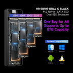 THERMALRIGHT HR-EB109 M.2 NVMe / SATA Dual Protocol SSD Enclosure with Type-C to Type-C Cable, EB109 Dual Protocol