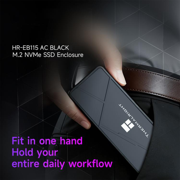 THERMALRIGHT HR-EB115 M.2 NVMe SSD Enclosure with USB to Type-C Cable & Type-C to Type-C Cable, EB115 A-C & C-C Cable