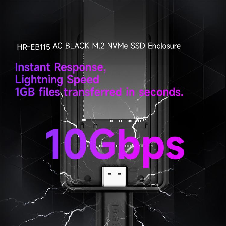 THERMALRIGHT HR-EB115 M.2 NVMe SSD Enclosure with USB to Type-C Cable & Type-C to Type-C Cable, EB115 A-C & C-C Cable
