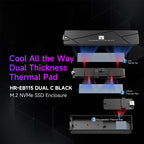 THERMALRIGHT HR-EB115 M.2 NVMe / SATA Dual Protocol SSD Enclosure with Type-C to Type-C Cable, EB115 Dual Protocol