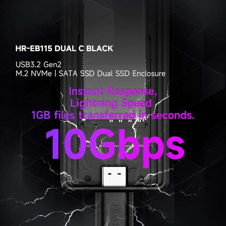 THERMALRIGHT HR-EB115 M.2 NVMe / SATA Dual Protocol SSD Enclosure with Type-C to Type-C Cable, EB115 Dual Protocol