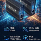 ET1815KVM 150m 1080P 60Hz HDMI Extender with Cat6 / RJ45 / KVM Port, US Plug, EU Plug, AU Plug, UK Plug