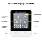 DA10 6-in-1 Smart Air Quality Monitor with 2.8-inch LCD Screen