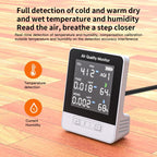 DA10 6-in-1 Smart Air Quality Monitor with 2.8-inch LCD Screen