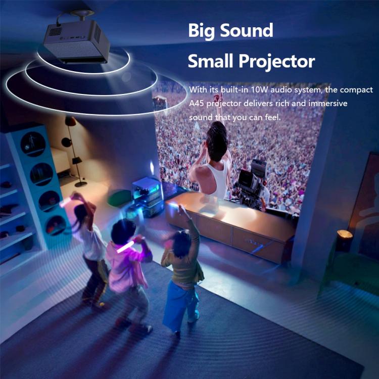 AUN A45 Pro 1080P Android ATV OS Smart Projector, EU Plug, US Plug, UK Plug, AU Plug