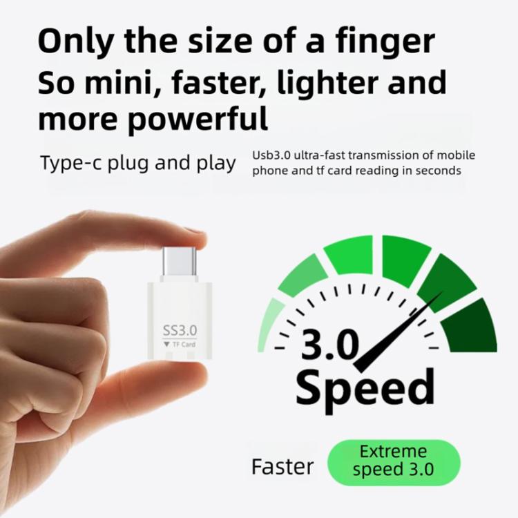 Type-C to TF Card Mini Super Speed USB3.0 Card Reader, Type-C to TF Card