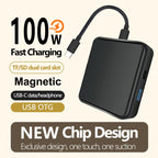 6 in 1 PD 100W, Dual Type-C, TF, SD Card, USB-A Port Multifunctional Magnetic HUB Dock Station, Type-C to PD 100W, Dual Type-C, TF, SD Card, USB-A Port