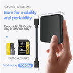 6 in 1 PD 100W, Dual Type-C, TF, SD Card, USB-A Port Multifunctional Magnetic HUB Dock Station, Type-C to PD 100W, Dual Type-C, TF, SD Card, USB-A Port