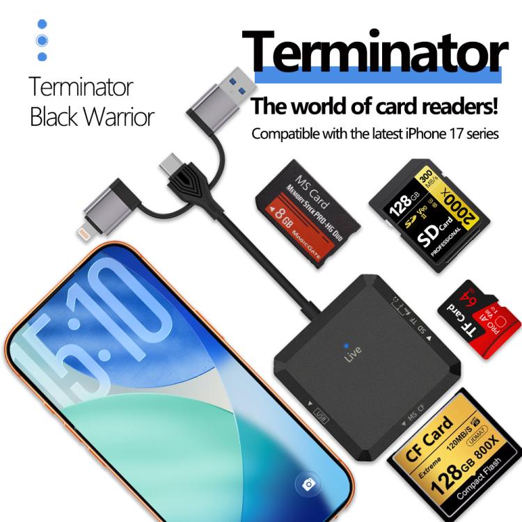 USB, Type-C, 8 Pin to USB-A, Type-C, TF, SD, MS, CF Card Multifunctional Card Reader HUB Docking, USB, Type-C, 8 Pin to USB-A, Type-C, TF, SD, MS, CF Card