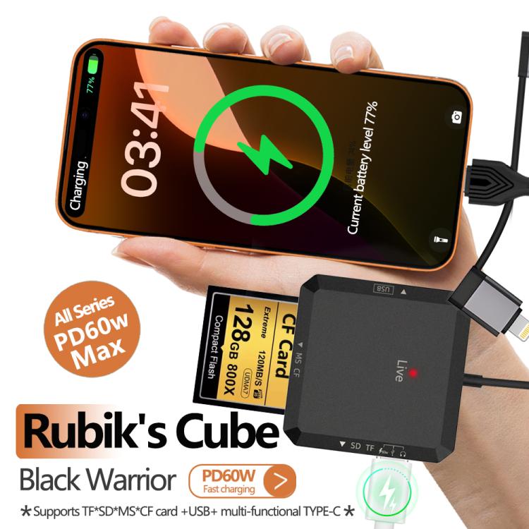USB, Type-C, 8 Pin to USB-A, Type-C, TF, SD, MS, CF Card Multifunctional Card Reader HUB Docking, USB, Type-C, 8 Pin to USB-A, Type-C, TF, SD, MS, CF Card