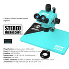RF4 RF-6565Pro 6.5-65X Synchronous Zoom Trinocular Stereo Microscope with Aluminum Alloy Base, RF-6565Pro