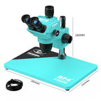 RF4 RF-6565Pro 6.5-65X Synchronous Zoom Trinocular Stereo Microscope with Aluminum Alloy Base, RF-6565Pro