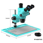 RF4 RF-6565TVD2 6.5X-65X Synchronous Zoom Trinocular Stereo Microscope with Aluminum Alloy Base, RF-6565TVD2