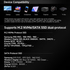 THERMALRIGHT HR-EB109 M.2 NVMe / SATA Dual Protocol SSD Enclosure with USB to Type-C Cable & Type-C to Type-C Cable, EB109 Dual Protocol Dual Cable
