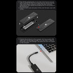 THERMALRIGHT HR-EB115 M.2 NVMe / SATA Dual Protocol SSD Enclosure with USB to Type-C Cable & Type-C to Type-C Cable, EB115 Dual Protocol Dual Cable