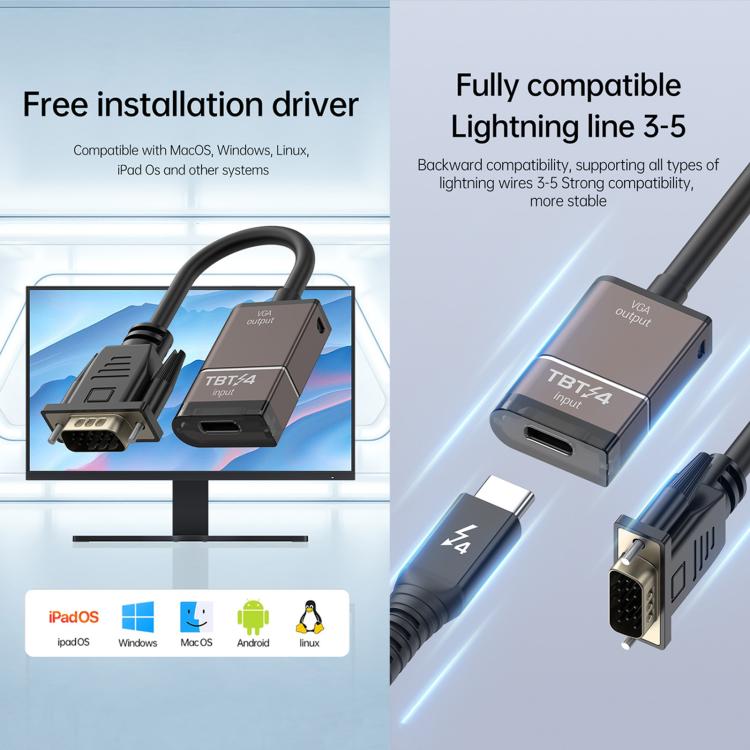 USB-C / Type-C Female To VGA Male Converter