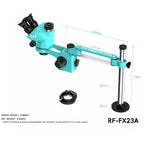 RF4 RF-FX23A 7-50X Free Swing Fixed Trinocular Stereo Microscope, Short Version, RF-FX23A