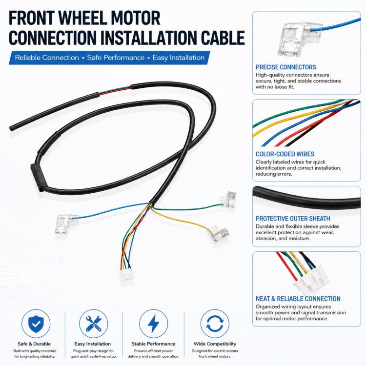 Electric Scooter Front Wheel Motor Connection Installation Cable, For Xiaomi Mijia M365 Pro / Pro 2 / 1S