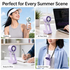 Y39 199-Level Smart Digital Display Knob Adjustable Mini Tri-Fold Handheld Cooling Fan