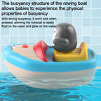 360-degree Rotating Electric Water-spraying Penguin Boat Children Bath Toy