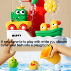 Baby Bath Water Play Shower Duck Interactive Toy Set, Battery, Rechargeable, Manual Version without Sprinkler