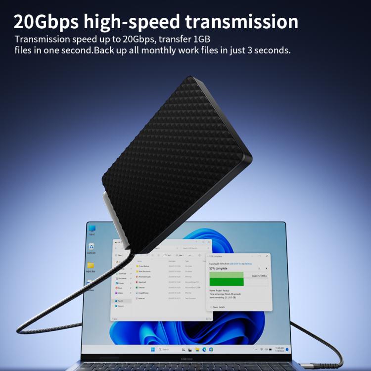 DOONJIEY USB3.2 PD 100W USB-C / Type-C to USB-C / Type-C Full-function Phone Holder Cable，Length：2m