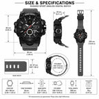 SANDA 9094 Multifunctional Sports 5ATM Waterproof Luminous Electronic Watch