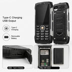 HP288 IP68 Rugged Phone, 2.8 inch, 4000mAh Battery, Network: 2G, BT, FM, SOS, Torch, Russian Keyboard, EU Plug, US Plug, UK Plug, AU Plug