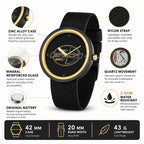SANDA 3202 Slim Silent 3ATM Waterproof Student Watch with Nylon Strap