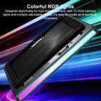 NUOXI C600 Colorful RGB Laptop Cooler Support 8-Level Adjustable Height, Single Fan, Dual Fans