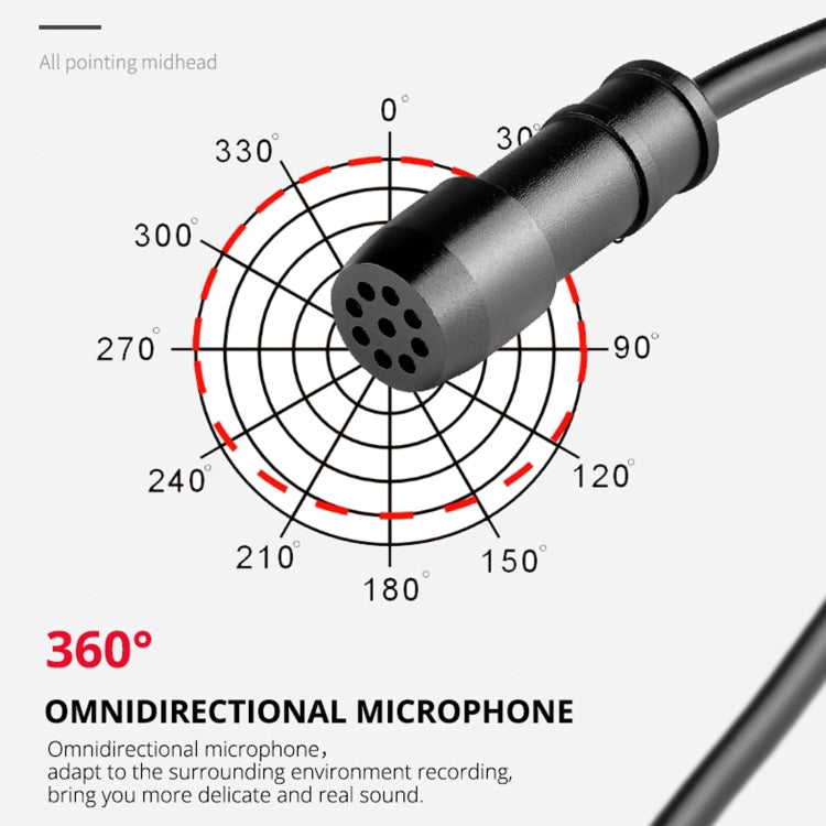 YELANGU MY3 Type-C Interface Live Broadcast Interview Mobile Phone Double Clip Lavalier Microphone, Length: 2.5m, MY3