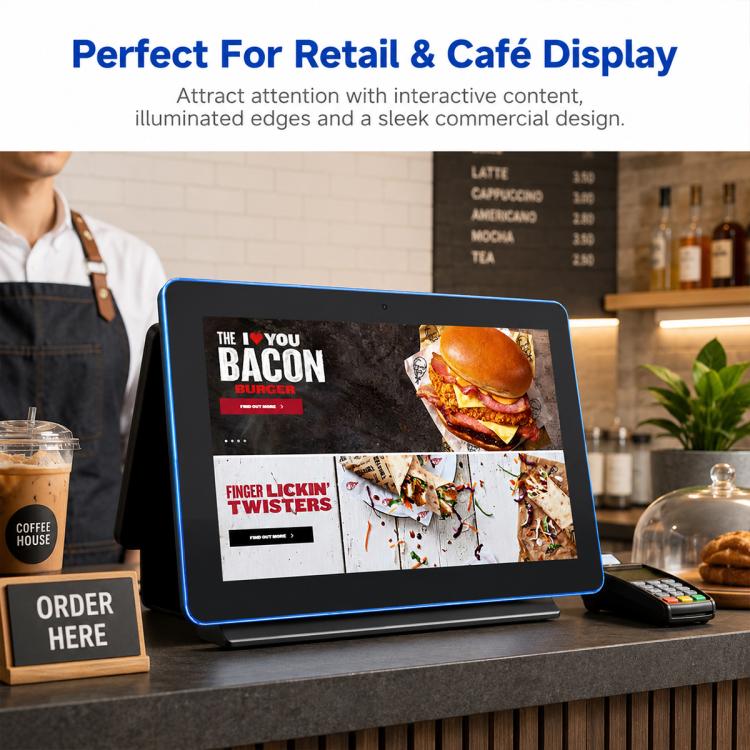 WA1056T 10.1 inch IPS HD Touch Screen Digital Signage, 2GB+16GB, Android 11 RK3566 Quad Core, US Plug, EU Plug, UK Plug