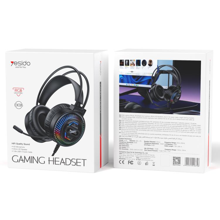 Yesido EK06 RGB Wired E-sports Gaming Headset