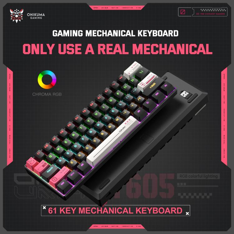 ONIKUMA MT605 Three-mode 61-Key E-sports Mechanical Keyboard, MT605