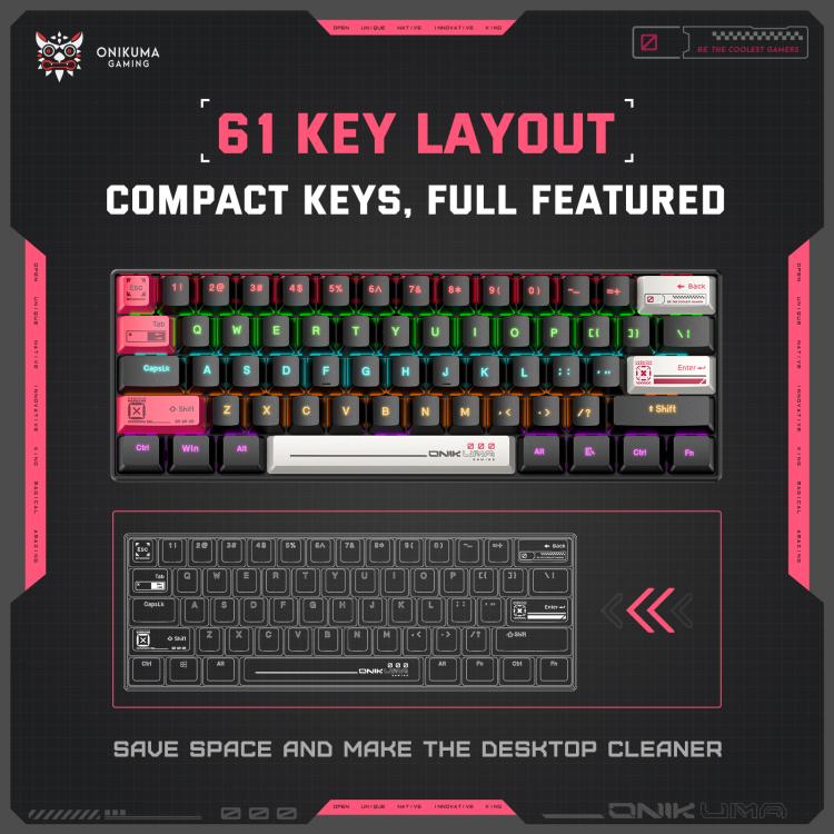 ONIKUMA MT605 Three-mode 61-Key E-sports Mechanical Keyboard, MT605