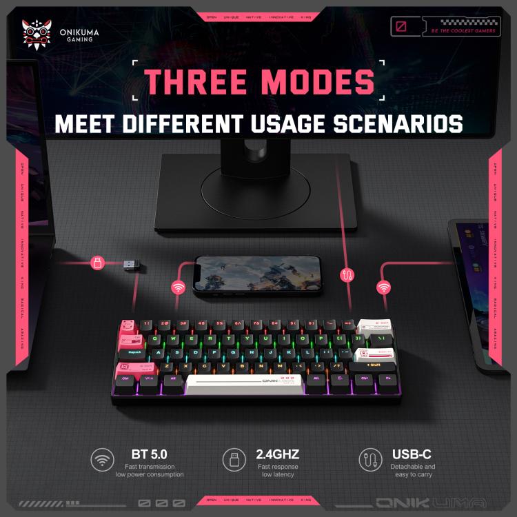 ONIKUMA MT605 Three-mode 61-Key E-sports Mechanical Keyboard, MT605