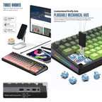 SHIPADOO JK980 Blue Switch RGB 98 Keys Three Modes Mechanical Keyboard