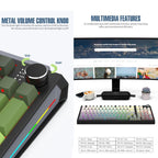 SHIPADOO JK980 Blue Switch RGB 98 Keys Three Modes Mechanical Keyboard