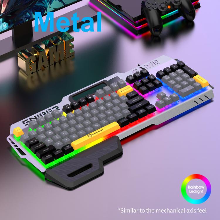 SHIPADOO GK50 Tri-color Block RGB Metal Cover Suspended Wired Gaming Keyboard