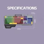 SHIPADOO GK50 Tri-color Block RGB Metal Cover Suspended Wired Gaming Keyboard