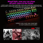 SHIPADOO HJK919-7 Round Keycap RGB Wired Mechanical Keyboard