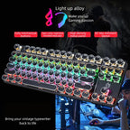 SHIPADOO HJK919-7 Round Keycap RGB Wired Mechanical Keyboard