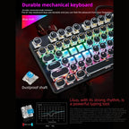 SHIPADOO HJK919-7 Round Keycap RGB Wired Mechanical Keyboard