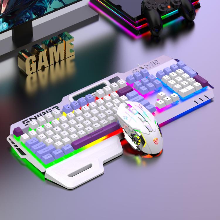 SHIPADOO GT500  Tri-color Block RGB Metal Cover Suspended Wired Gaming Keyboard with Mouse
