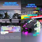 SHIPADOO GT500  Tri-color Block RGB Metal Cover Suspended Wired Gaming Keyboard with Mouse