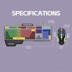 SHIPADOO GT500  Tri-color Block RGB Metal Cover Suspended Wired Gaming Keyboard with Mouse